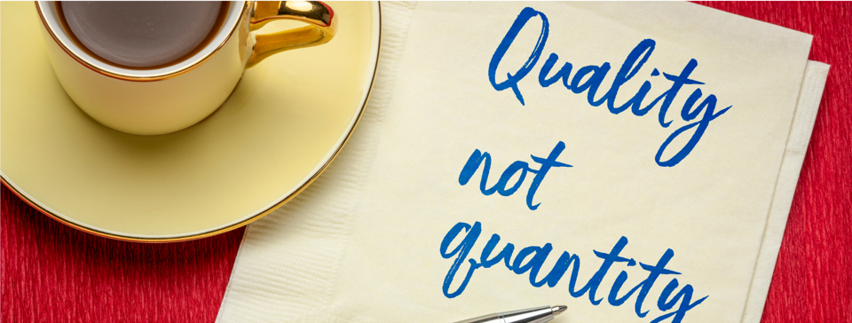 Note with the message quality not quantity