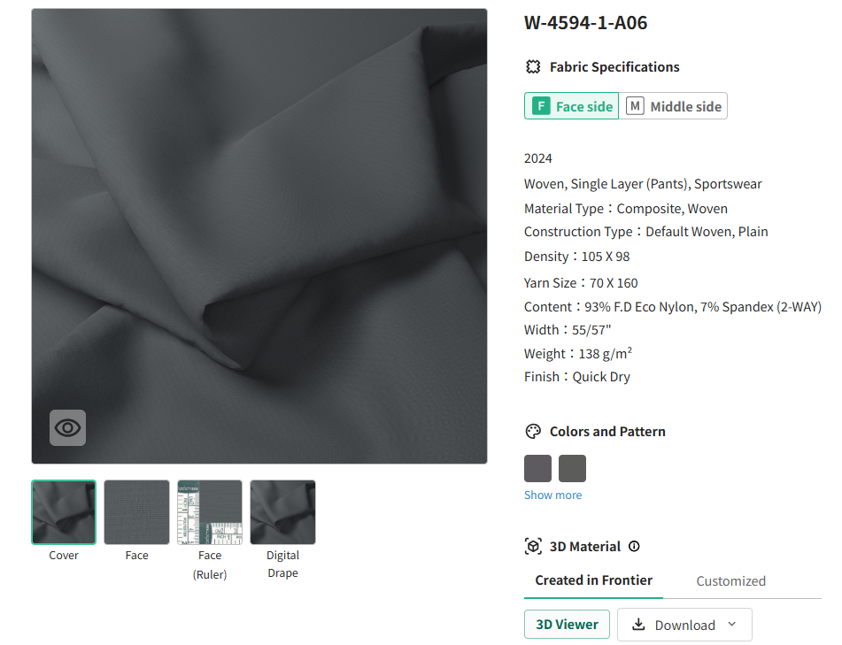 Hwafune recommended jogging fabrics showcased in the online fabric database for sportswear development